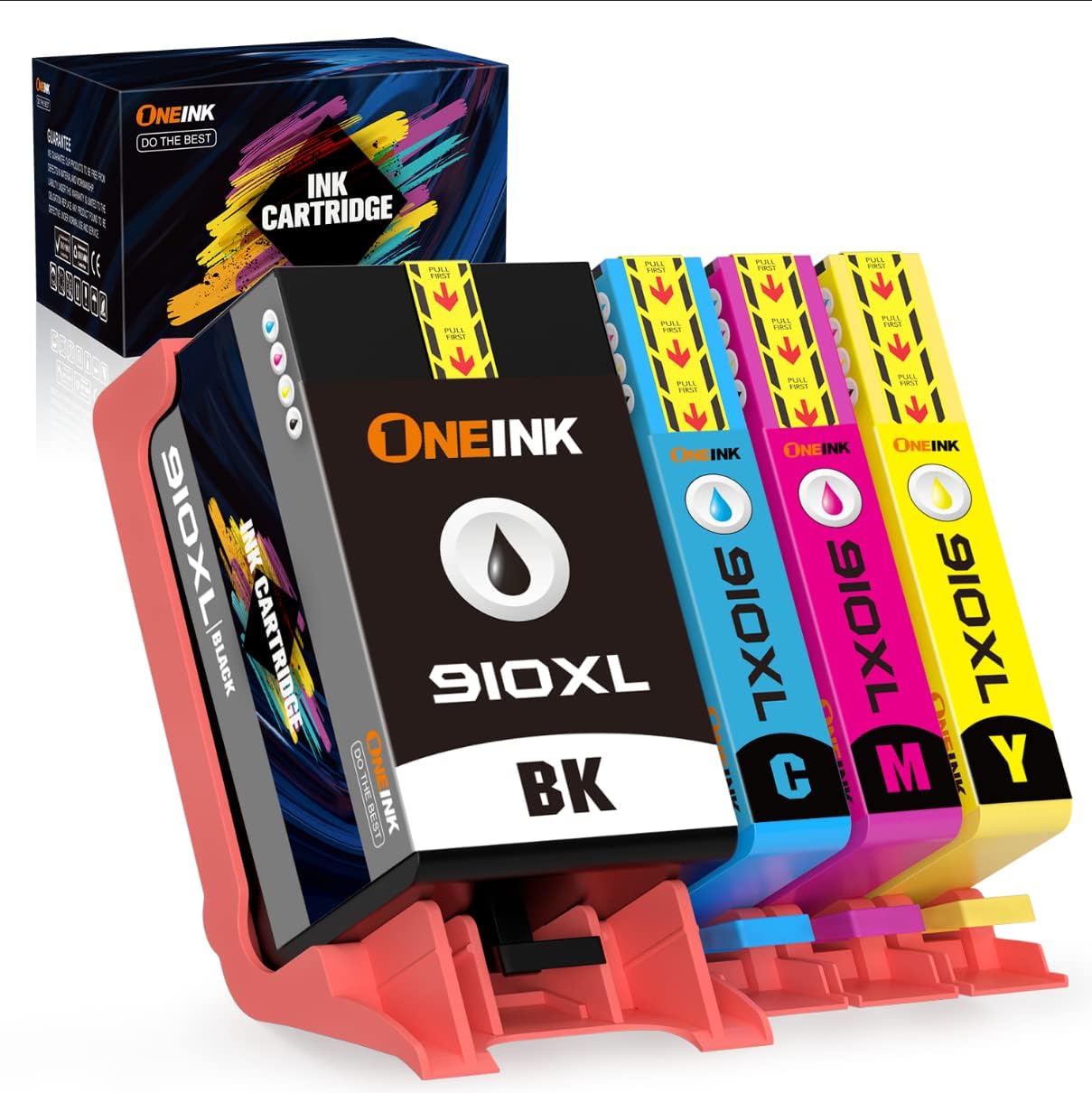 ONEINK Compatible HP 910 XL 910XL Ink Cartridges Combo Pack (Upgraded Chip), Work for HP Officejet Pro 8025 8028 8035 8020 Officejet 8022 8015 8010 Printers (XLBK/C/M/Y, 4 Packs) Pack of 2