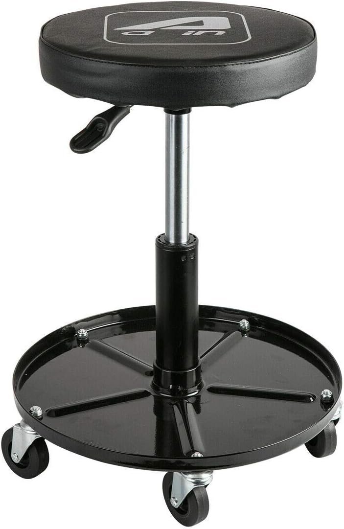 PONO Heavy Duty Rolling Pneumatic Creeper Garage/Shop Seat, Padded Adjustable Mechanic Stool with Tool Tray Storage for Garage, Workshop, 300lbs Pack of 2