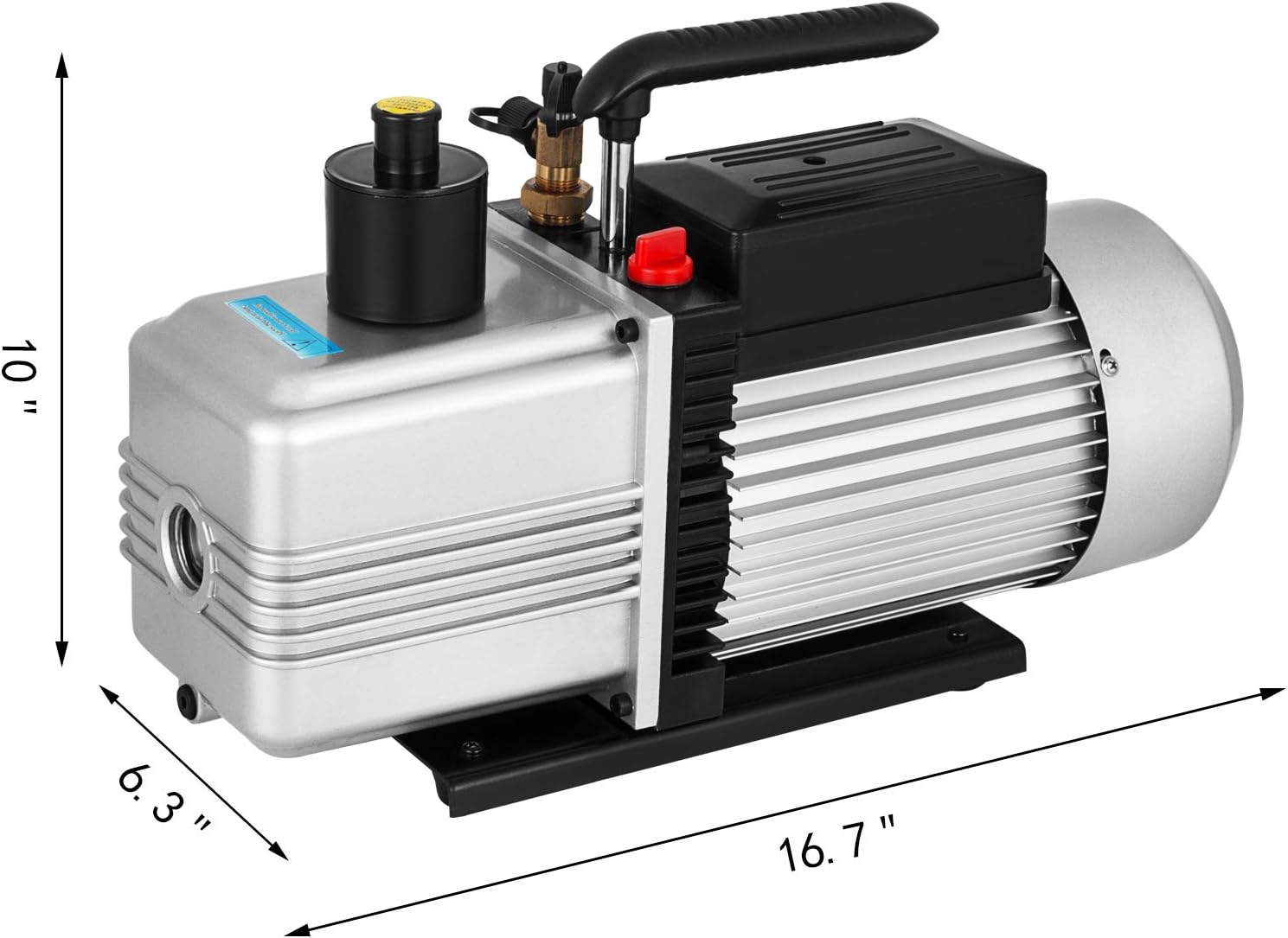 VEVOR Vacuum Pump 12CFM 1 HP Single Stage Air Conditioning Vacuum Pump 110V 5PA Ultimate Vacuum Refrigerant HVAC Air Tool Rotary Vane Vacuum Pump for Automobile Vacuum Evacuation (1-Stage, 12CFM)