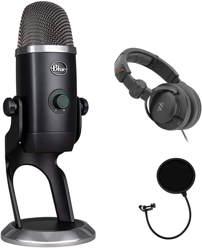Blue YETI X Pro Condenser USB Microphone Plus Pack Bundle with Presonus StudioOne 5 Artist DAW, iZotope RX Elements Plug-in & Groover 3 Tutorials 3-Month Subscription, Polsen Headphone & Pop Filter