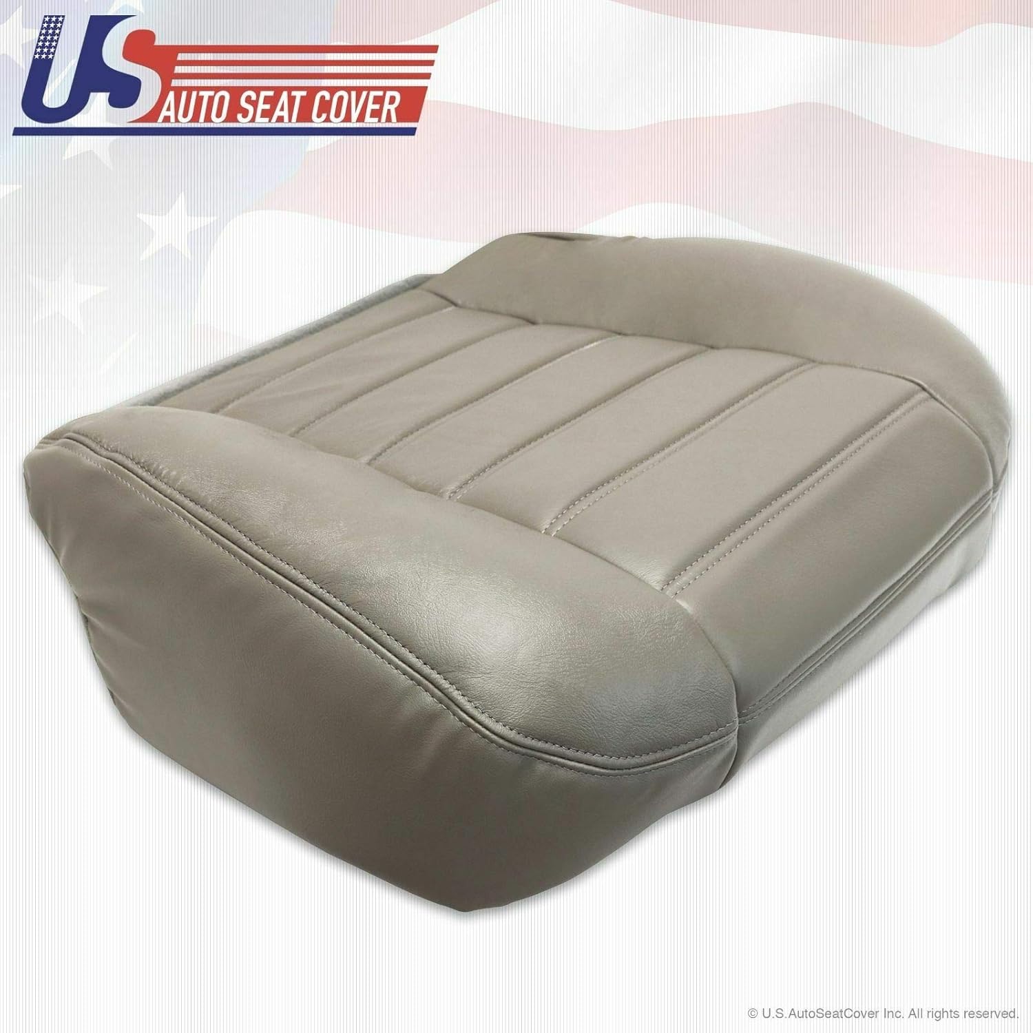 2003 to 2007 Hummer H2 Passenger Bottom Genuine Leather Seat Cover Wheat Gray