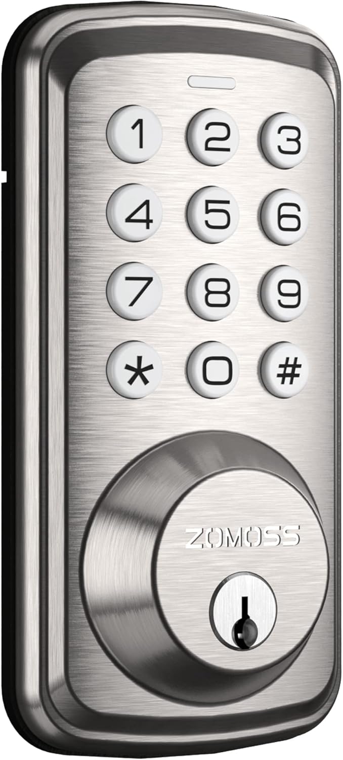 Keyless Entry Door Lock, Zomoss Electronic Keypad Deadbolt Lock, Auto Lock, 20 User Codes, Digital Deadbolt for Front Door, Easy to Install, 1 Press Locking, Oil Rubbed Bronze Pack of 2