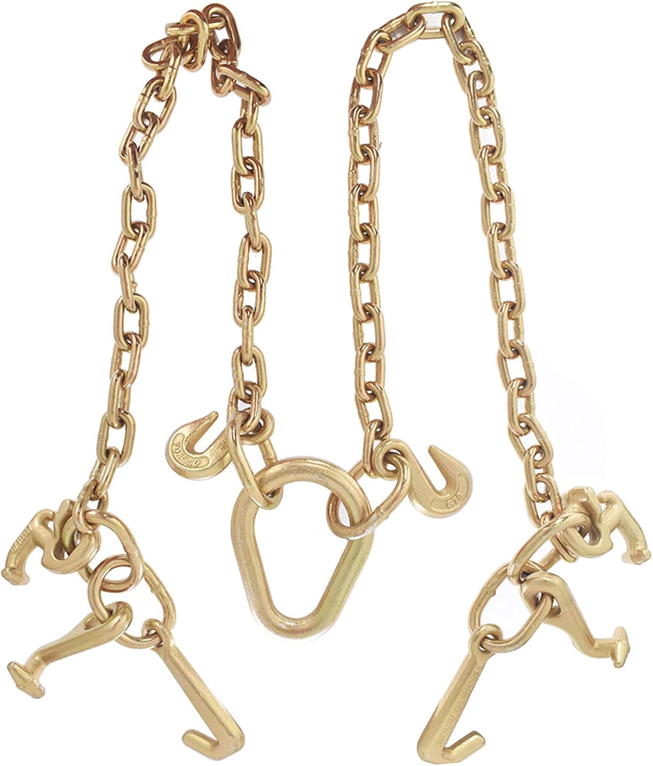 marddpair 36,4700 LBS Chain V Bridle w/RJT Hook Tow Truck Winch Cable Pull Wrecker Recovery Grab Pack of 2