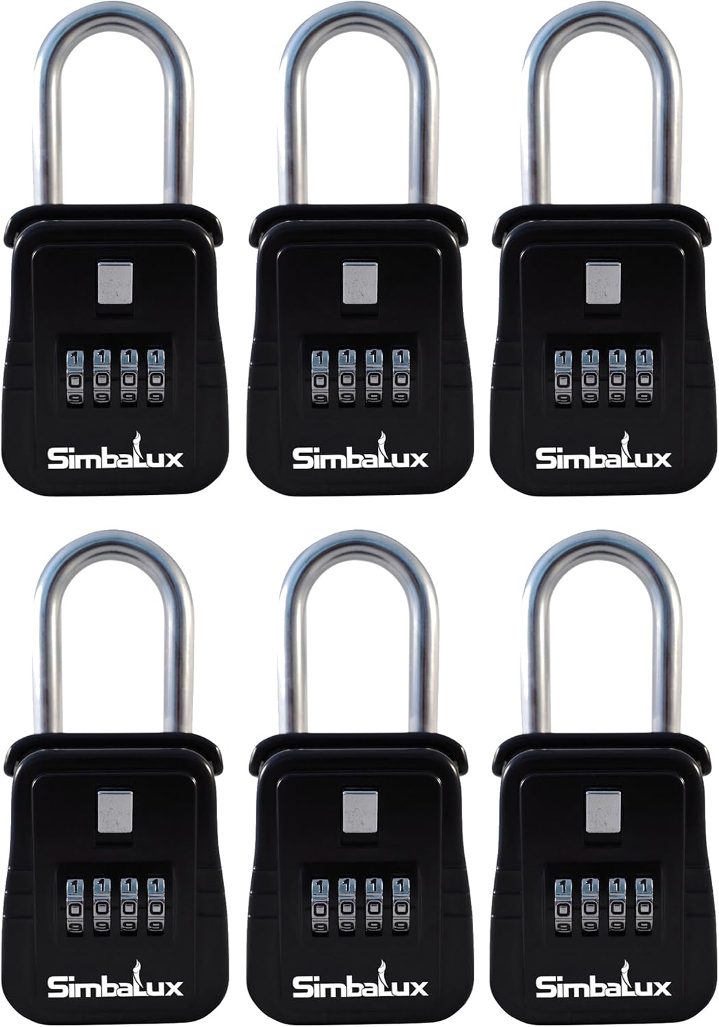 SimbaLux Combo Realtor Lockbox Quality 4 Digit Numeric Combination Real Estate Lock Box, 6-Pack Pack of 2
