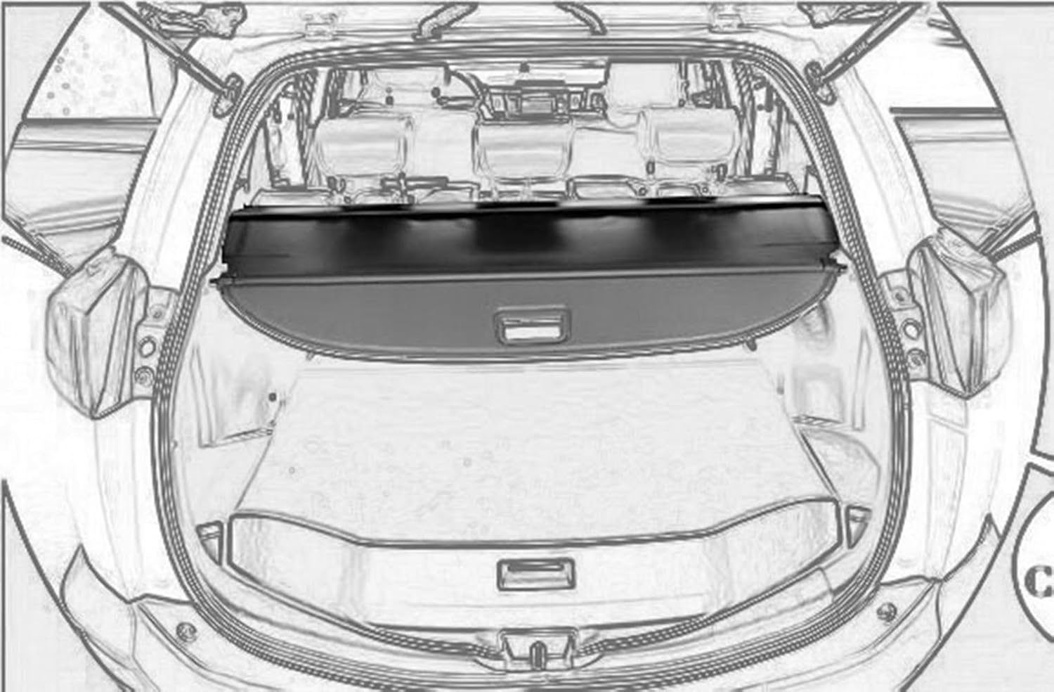 kaungka Cargo Cover Retractable Compatible for 13-18 Toyota Rav4 Black Pack of 2