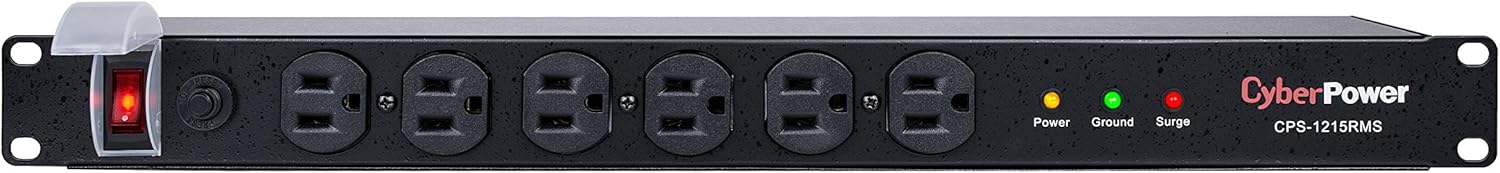 CyberPower CPS1215RM Basic PDU, 120V/15A, 10 Outlets, 15ft Power Cord, 1U Rackmount Pack of 2