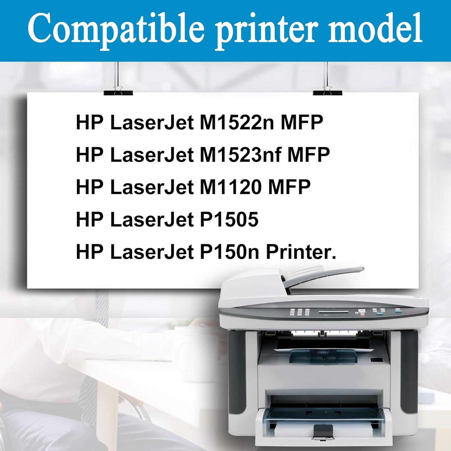 1 Pack Black Toner Cartridge 36A | CB436A Replacement for HP M1522n M1523nf M1120 MFP P1505 P150n Printer. Pack of 2