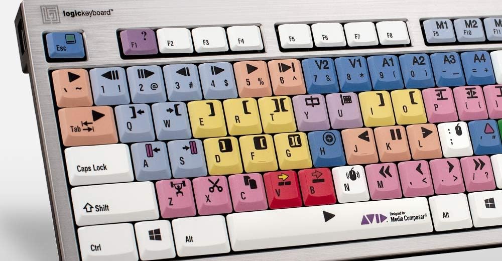 LogicKeyboard Keyboard Designed for AVID Media Composer Compatible with Windows 7-11 -Part: LKBU-MCOM4-AJPU-US