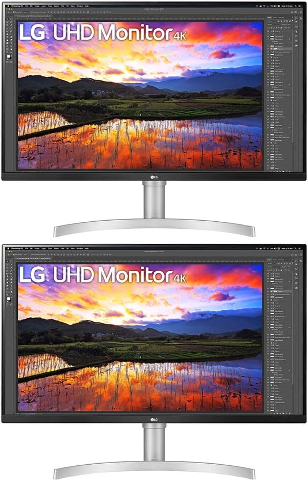 LG 32UN650-W 32 inch UHD 3840x2160 IPS Ultrafine Monitor with HDR10 AMD FreeSync 2 Pack