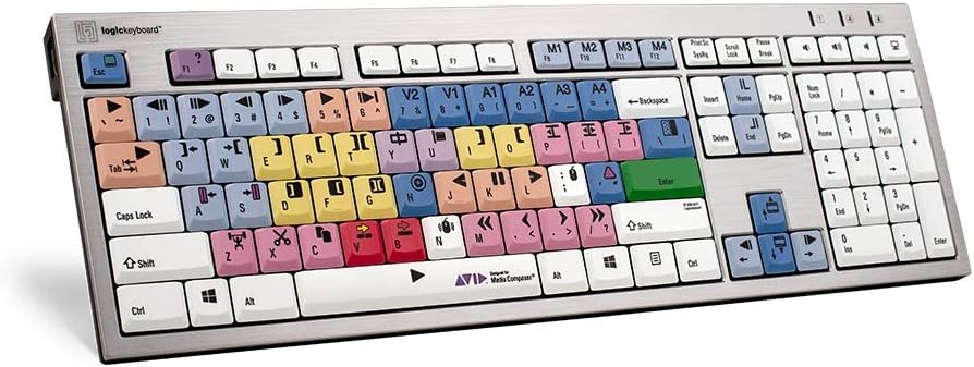 LogicKeyboard Keyboard Designed for AVID Media Composer Compatible with Windows 7-11 -Part: LKBU-MCOM4-AJPU-US