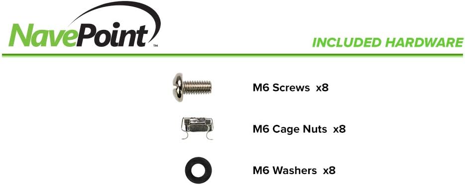 NavePoint Fixed Rack Vented Server Shelf 1U 19 Inch 4 Post Rack Mount Adjustable from 16-37 Inches Pack of 2