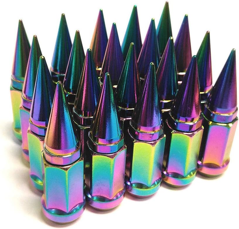 20pcs 12x1.5 Extended Spike Tuner Wheel Rim Lug Nuts Tire Screw Refit in Purple Pack of 2