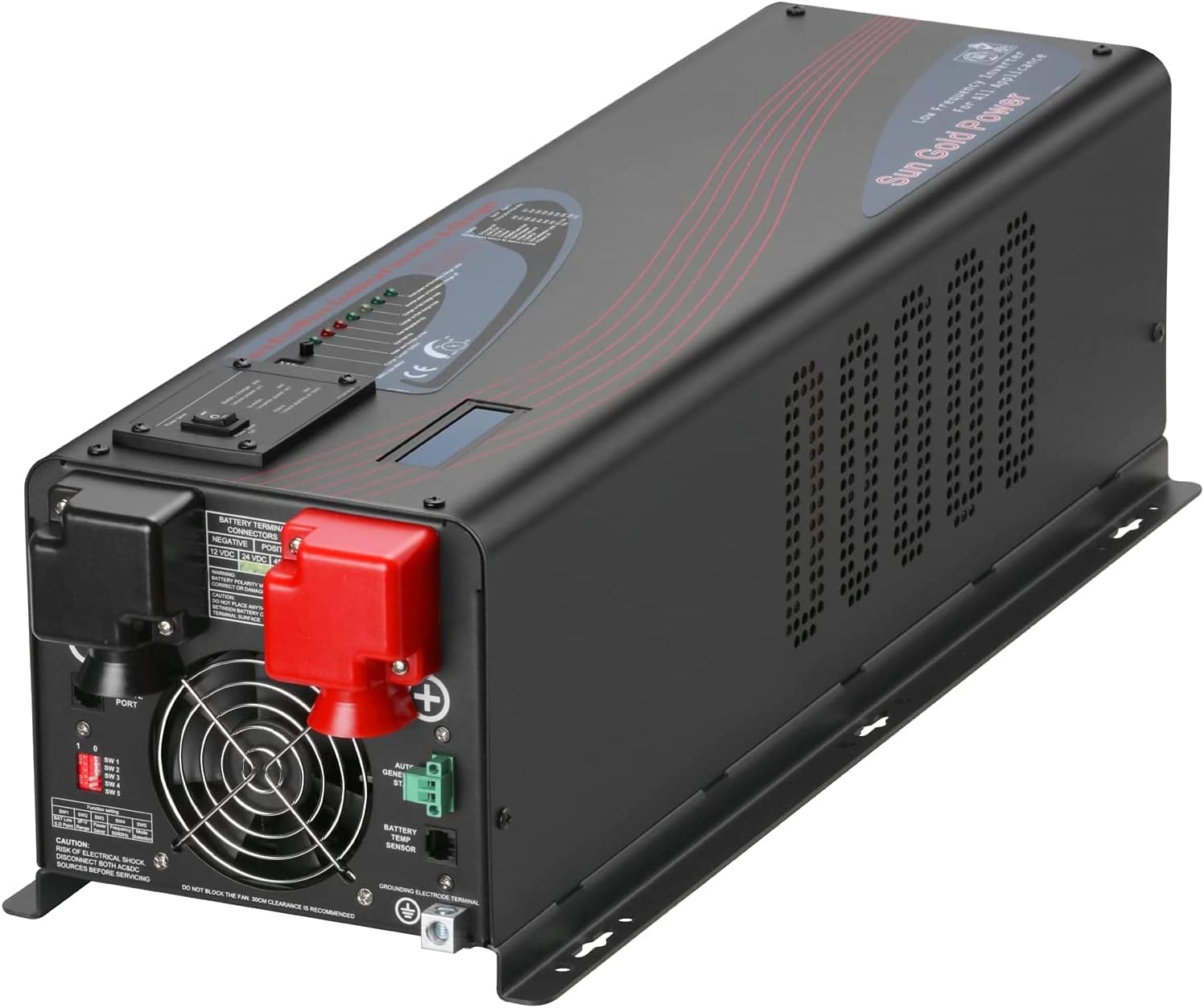 SUNGOLDPOWER 4000W 48V Pure Sine Wave Inverter Charger, Input 48Vdc Output 120/240Vac Split Phase Inverter, Low Frequency, Remote Control Solar Wind Power Inverters with LCD Display Off Grid System