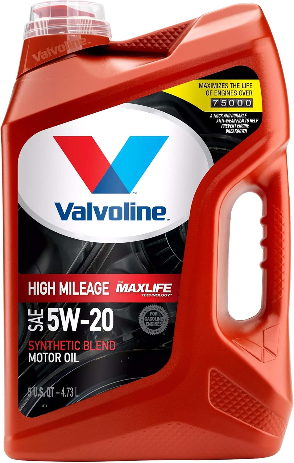Valvoline High Mileage with MaxLife Technology SAE 5W-30 Synthetic Blend Motor Oil 5 QT, Case of 3 (Packaging May Vary) Pack of 2