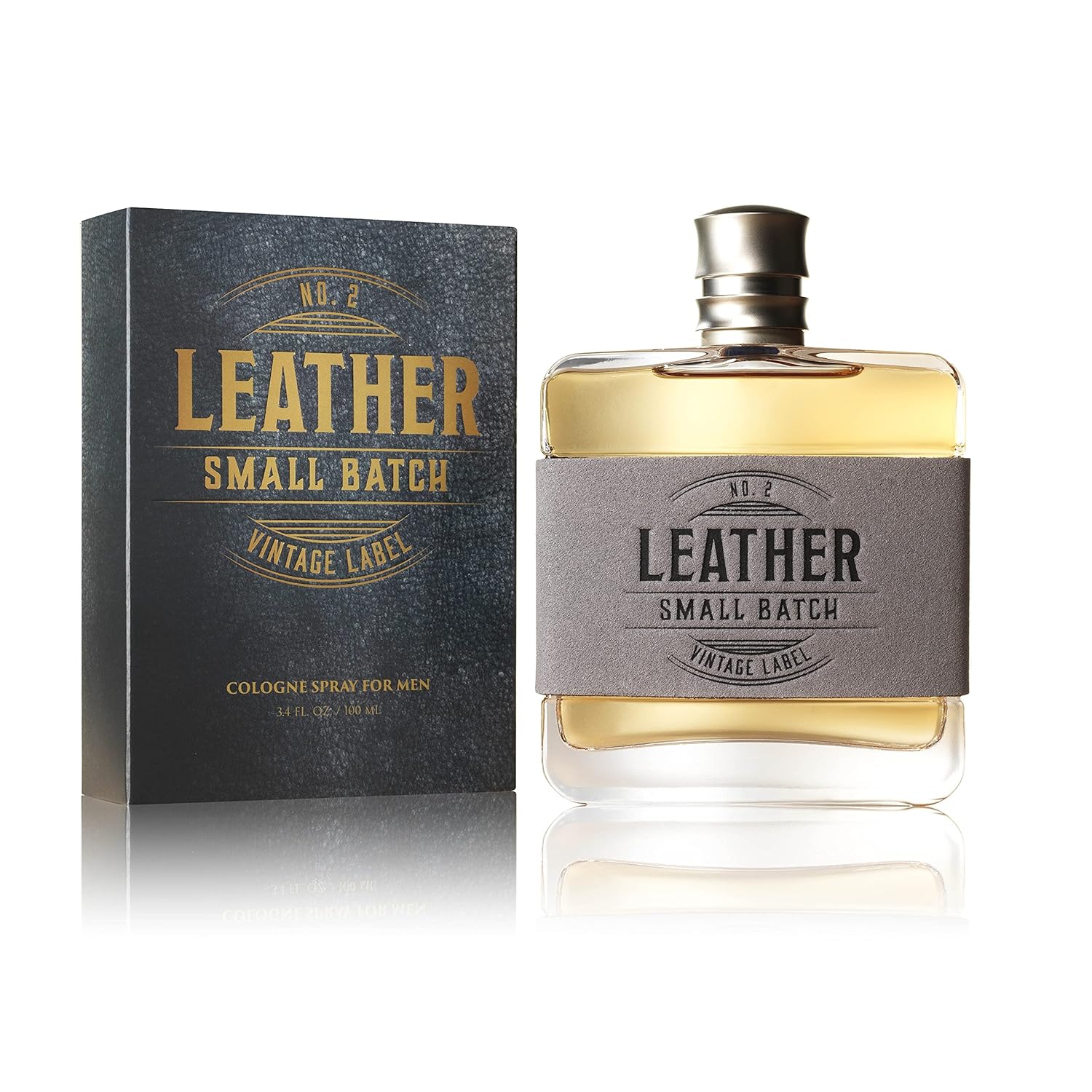 Leather No. 2 Small Batch Men's Cologne by Tru Western, A Bold and Masculine Scent with Woody Notes - 3.4 oz 100 mL Pack of 2