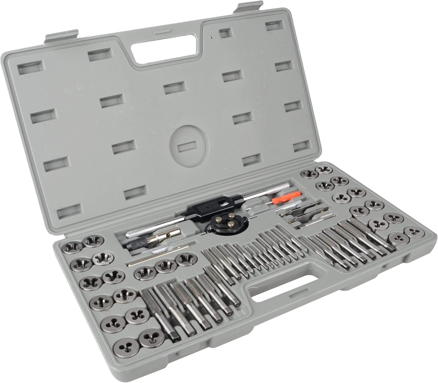 60 pcs Metric and SAE Alloy Standard Tap and Die Set Coarse and Fine Threads Pack of 2