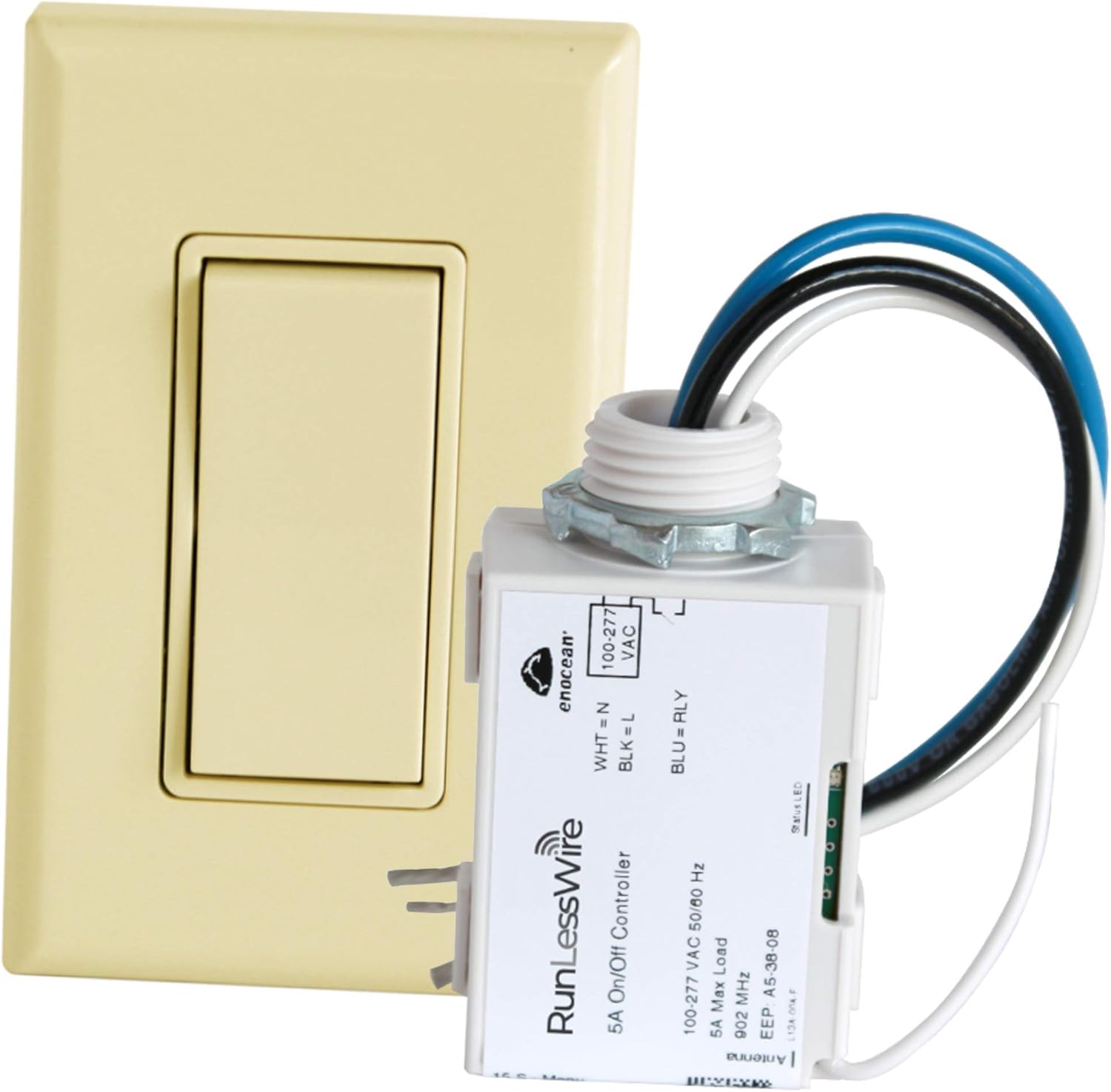 RunLessWire 3-Way Wireless Switch Kit, Self-Powered Rocker Switch, No Wire Light Control Kit