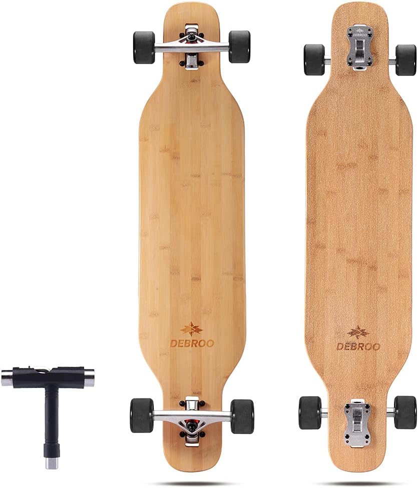 Debroo 39 Inches Drop Through Bamboo Longboards for Adults Pack of 2