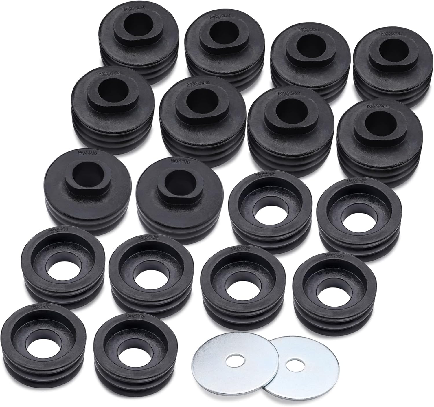Richeer KF04060BK 2008-2016 F250 F350 Super Duty 2WD 4WD Body Mount Bushing Kit Polyurethane Body Cab Mounts 18pcs Pack of 2