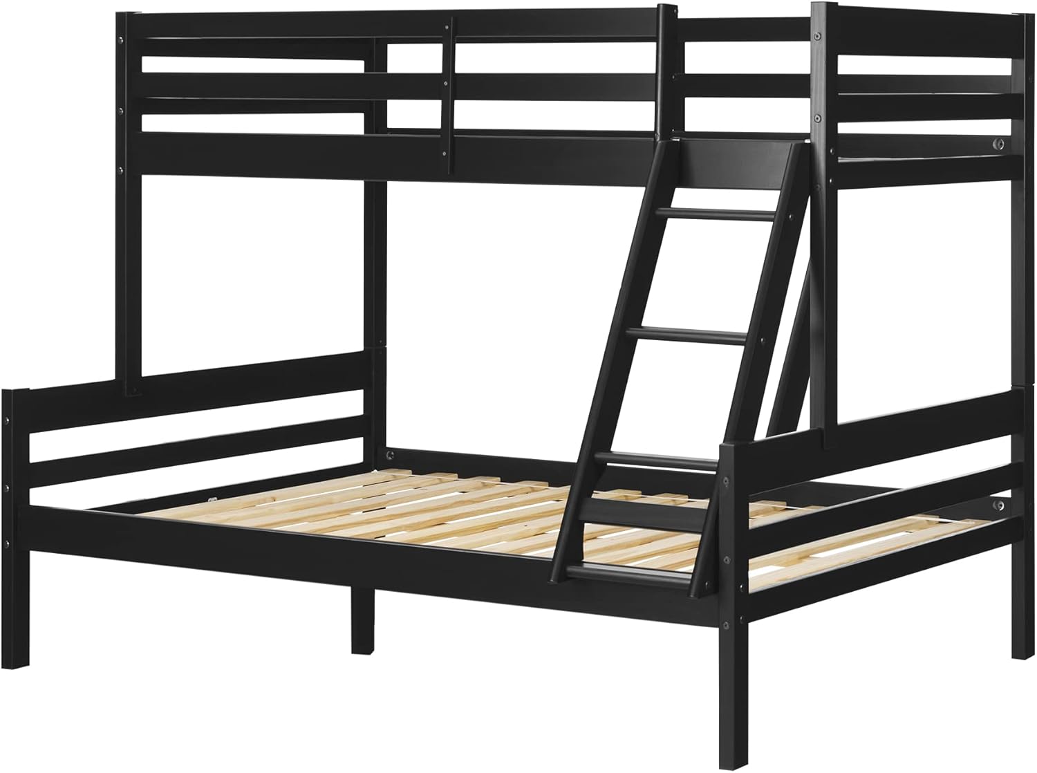 South Shore Induzy Bunk Bed, Twin on Full, Matte Black