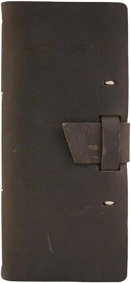 Handmade Leather Wine Dossier/Log Book With Templated Pages (Dark Brown) Pack of 2