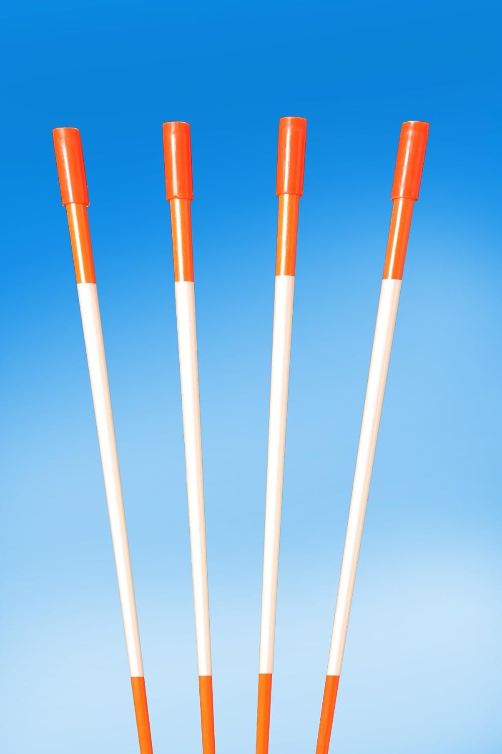 Plowstakes Fiber Marker Style 48-Inch Reflective Driveway Markers Driveway Poles for Easy Visibility at Night 5/16 Inch Diameter Orange, 20 Pack Driveway Markers, Low Cost Markers, Markers, Pack of 2