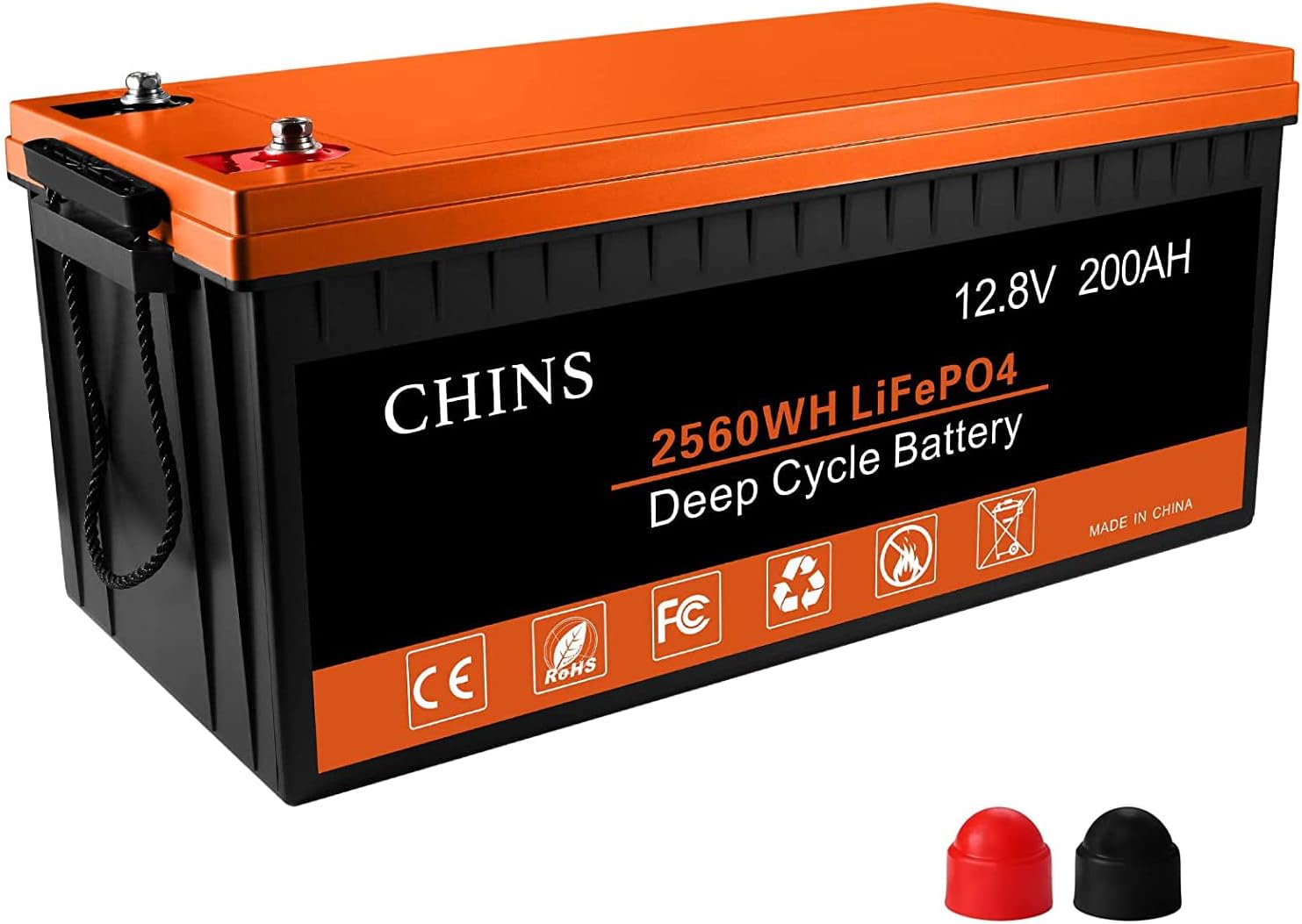 CHINS LiFePO4 Battery 12V 200AH Plus Lithium Battery - Built-in 200A BMS, Perfect for Replacing Most of Backup Power, Home Energy Storage and Off-Grid etc.