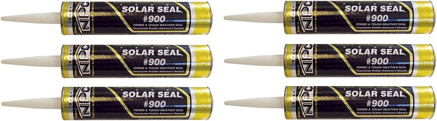 NPC #900 Solar Seal 6 Pack - Metal Roofing Flashing/Panels, Vinyl and Fiber Cement Siding, Fiberglass, Cedar, Brick & Masonry, Sky Lights, Sun Rooms, Truck RV Trailers, Flashing (6, Sahara Tan)