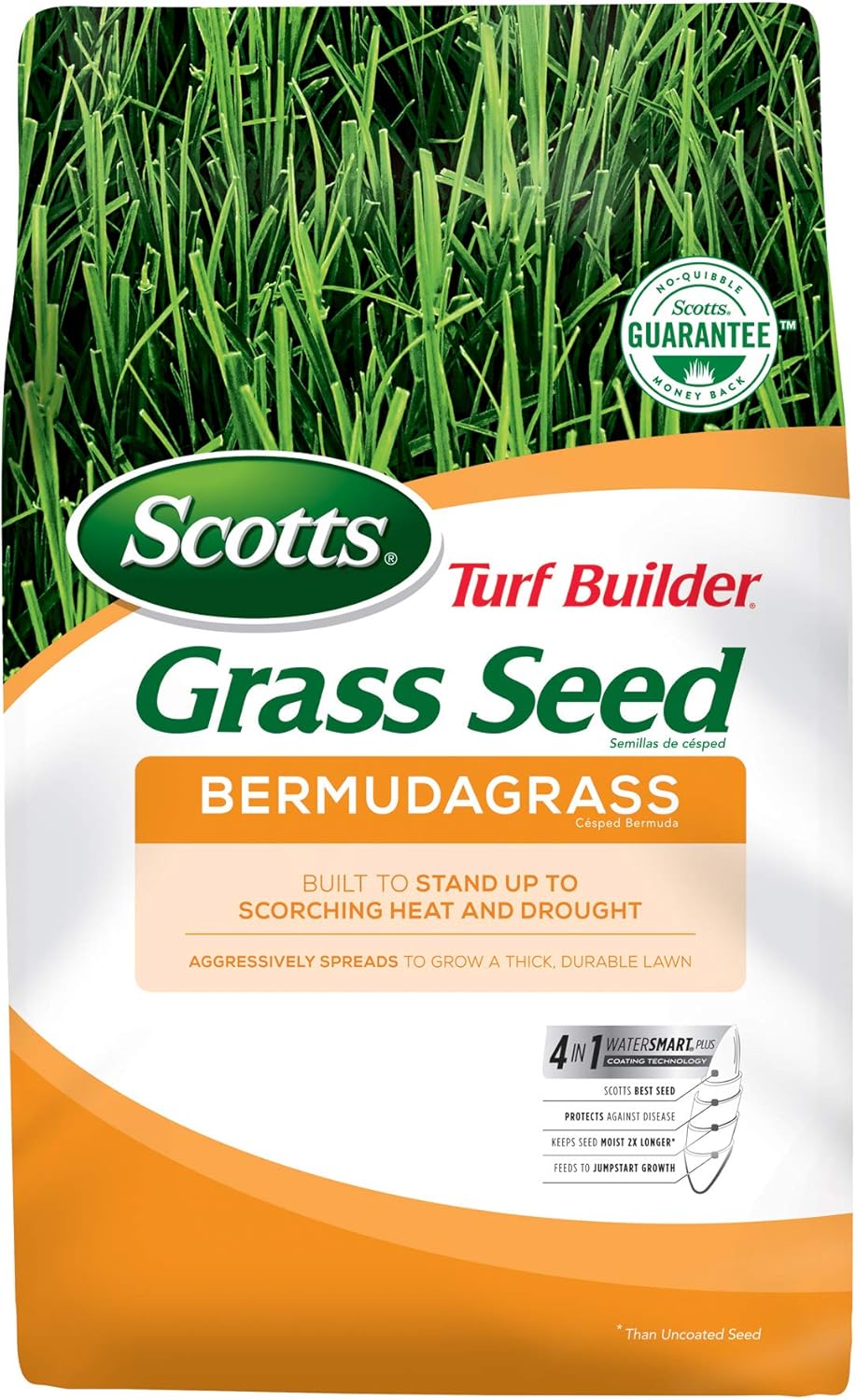 Scotts Turf Builder Grass Seed Bermudagrass, 10 lb. - Full Sun - Built to Stand up to Scorching Heat and Drought - Aggressively Spreads to Grow a Thick, Durable Lawn - Seeds up to 10,000 sq. ft. Pack of 2