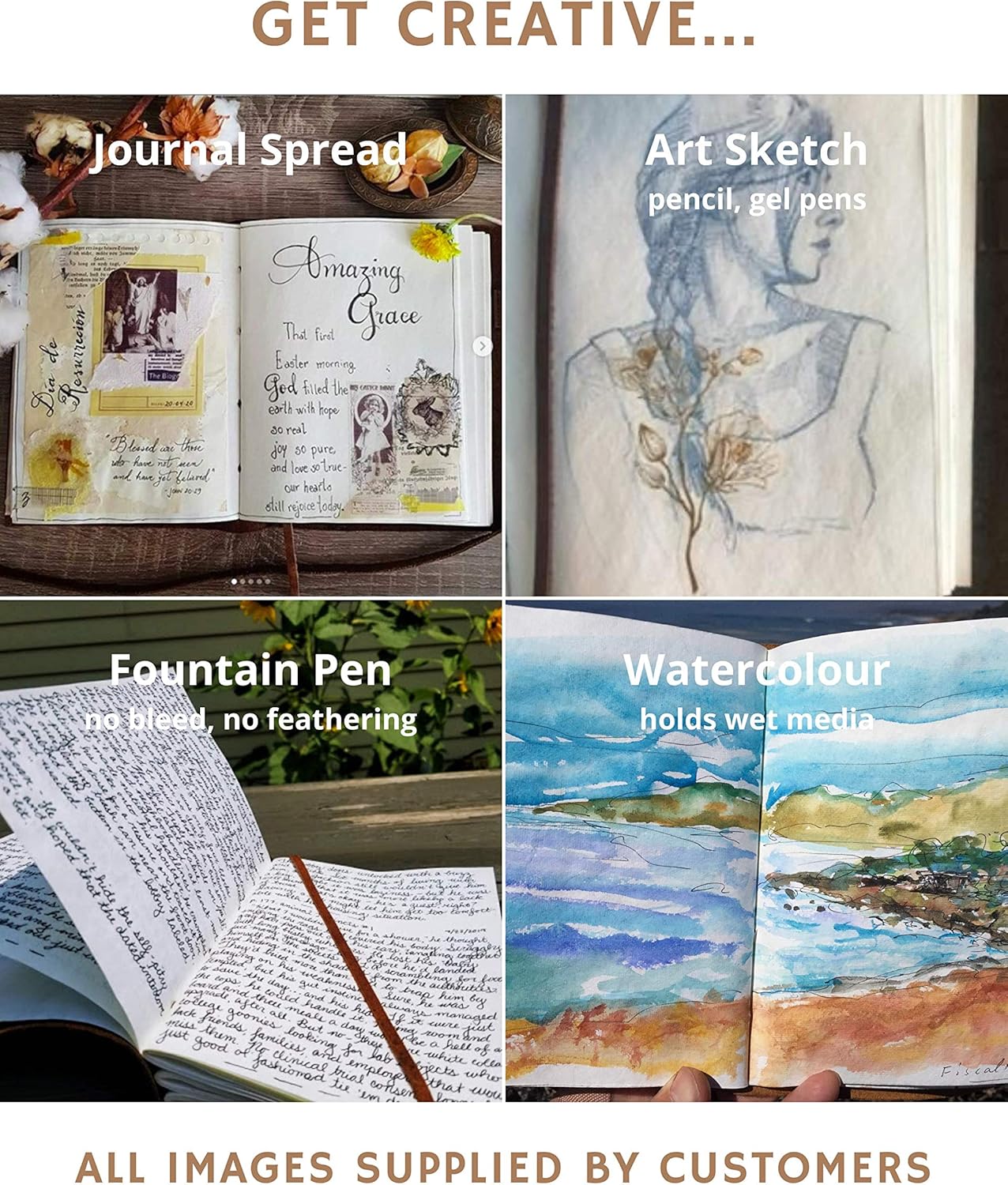 Scriveiner Premium Leather Journal Gift Set – Black Lacquer & 24K Gold Luxury Ballpoint Pen, 8x6 Inch Handmade Genuine Leather Journal, Cotton Paper, Christmas Pack of 2