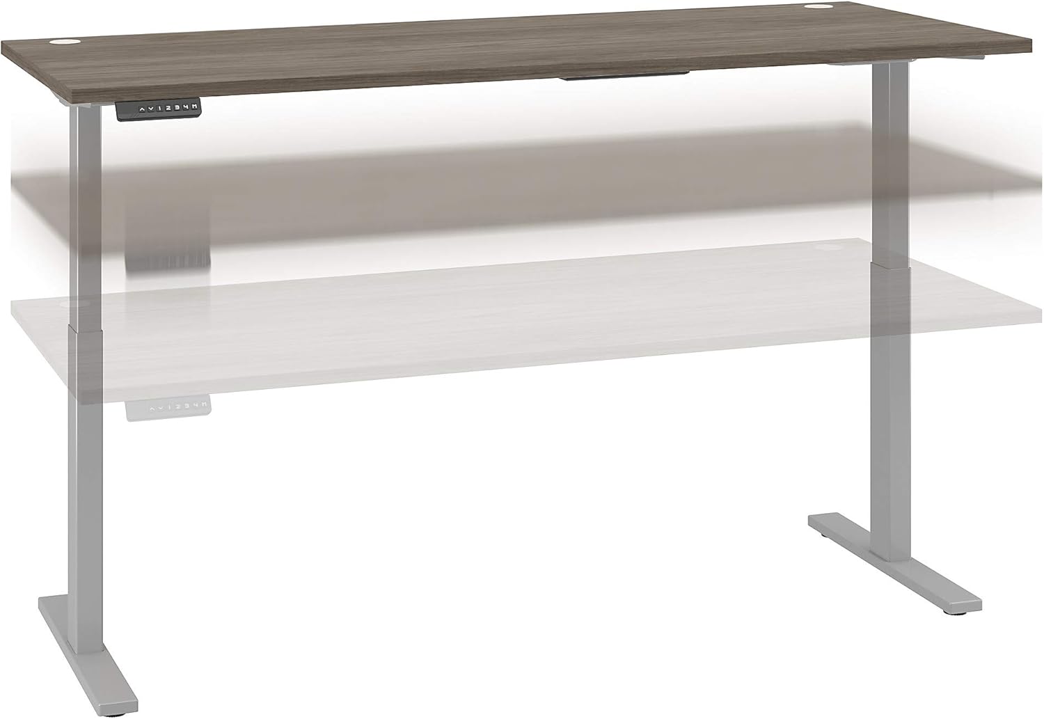 Bush Business Furniture Move 60 Series Height Adjustable Standing Desk, 72W x 30D, Modern Hickory with Black Base