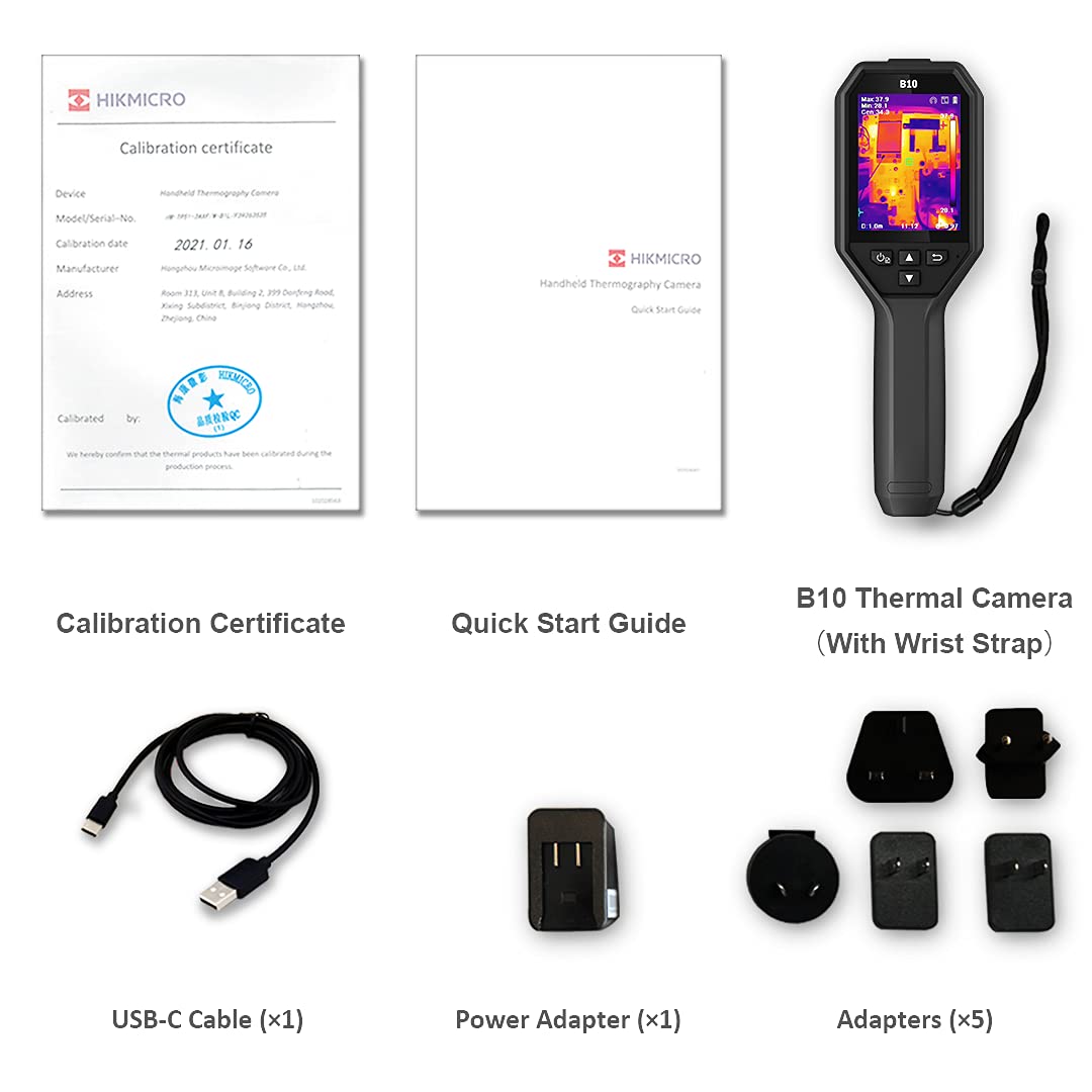 HIKMICRO B10 256 x 192 IR Resolution Thermal Imaging Camera with 2MP Visual Camera, Full Screen Measurement, 25 Hz Refresh Rate Thermal Camera with 3.2