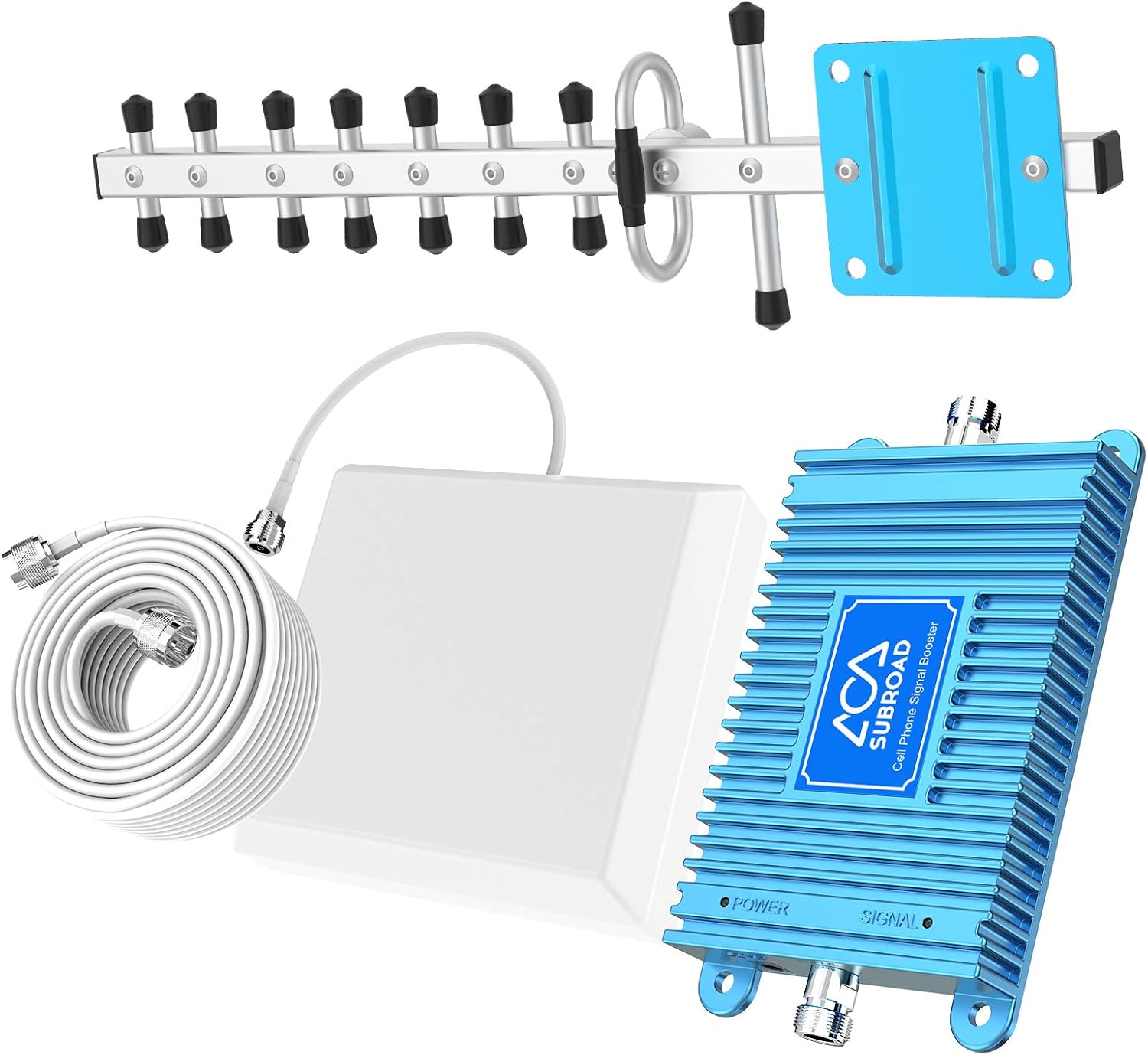 Cell Phone Signal Booster for Home and Office - Band 66/4 (1700/2100Mhz) 5G Mobile Cellular Repeater Boosts 4G Data and Volte for Multiple Users Up to 4,500Sq Ft. with High Gain Panel/Yagi Antenna