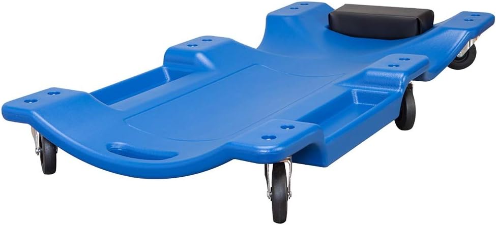 HPDMC Blue Blow Molded Plastic Rolling Garage/Shop Creeper - 40