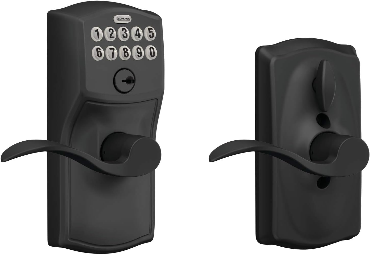 SCHLAGE FE575 PLY 626 ELA Plymouth Keypad Entry with Auto-Lock and Elan Levers, Brushed Chrome