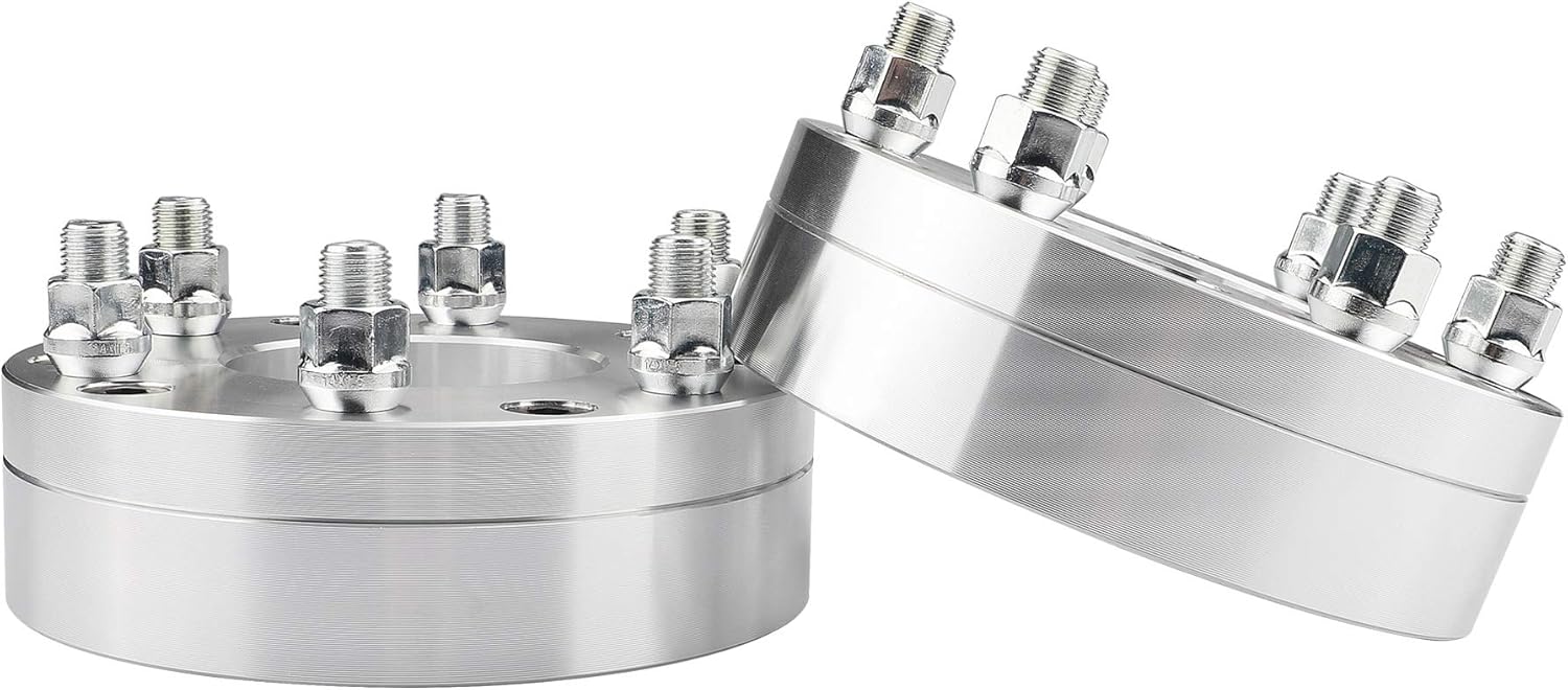 Ryin 5x5 to 6x5.5 Wheel adapters, 2 inch 5x127mm to 6x139.7mm Wheel adapters 78.1mm Hub bore with 14x1.5 Thread Pitch (Black)