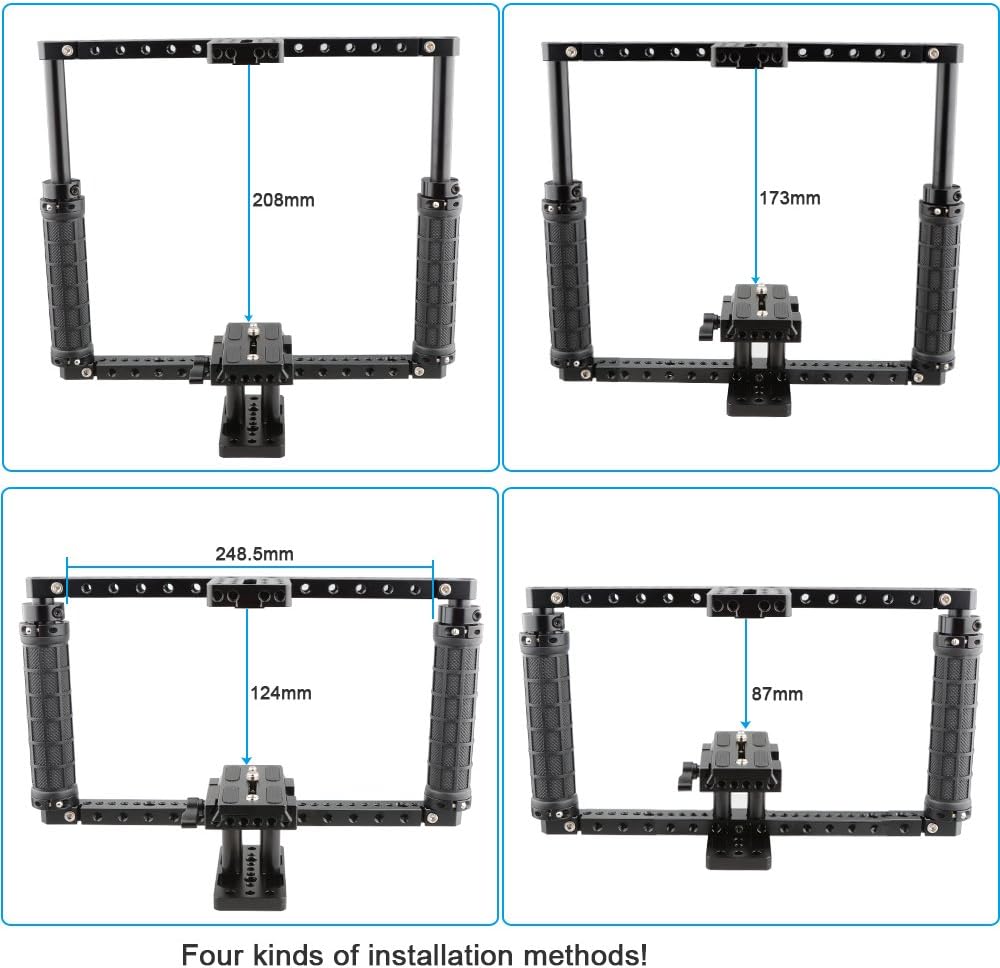 CAMVATE Battery Grip Camera Cage Adjustable with Quick Release Baseplate