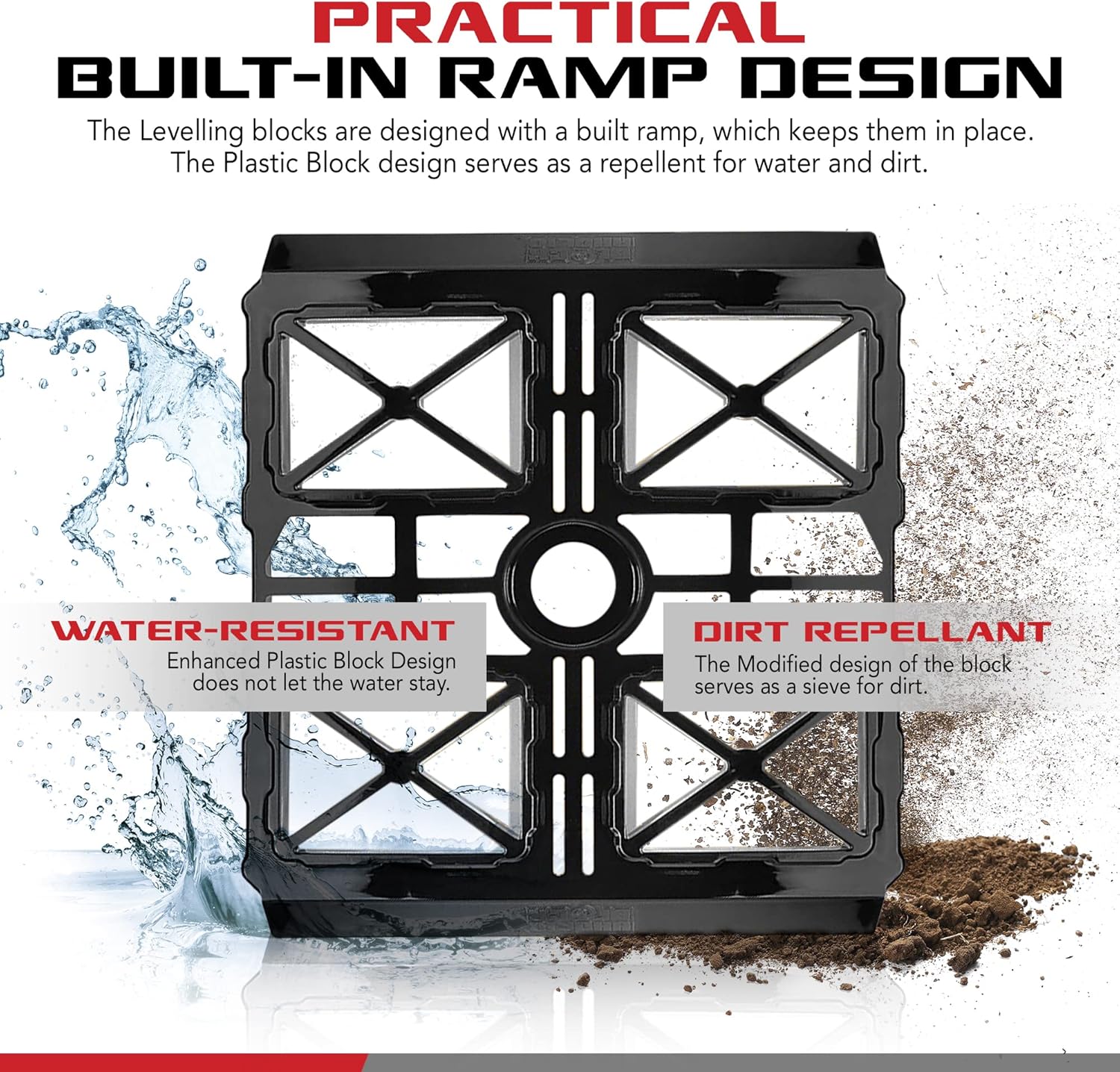 Blockaholic RV Leveling Blocks - 10 Pack of Leveling Blocks with Built-in Ramps and Carrying Strap - Lift Your RV up to 4 Inches with Fast Snap Blocks - Trailer Leveling Made Easy Pack of 2