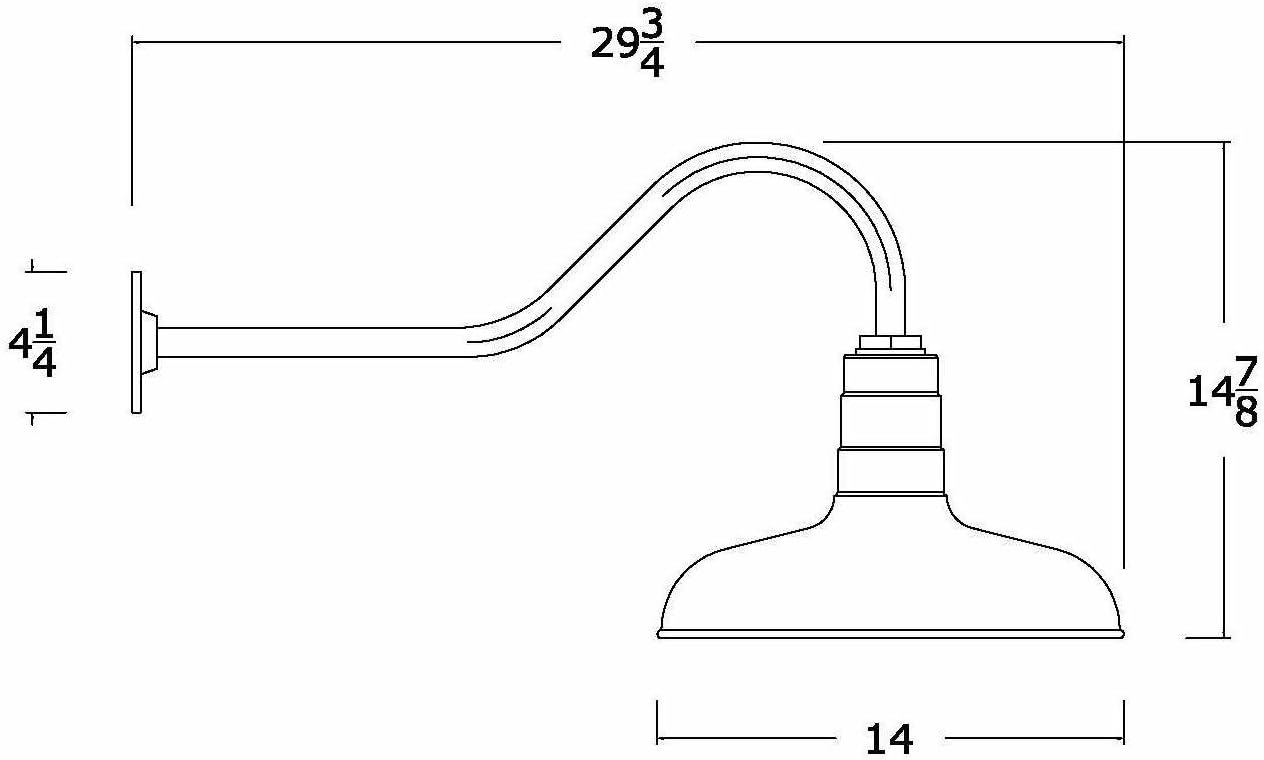 The Classic | Gas Station Steel Shade | 14 Inch Shade and 23 Inch Gooseneck (Dark Bronze)