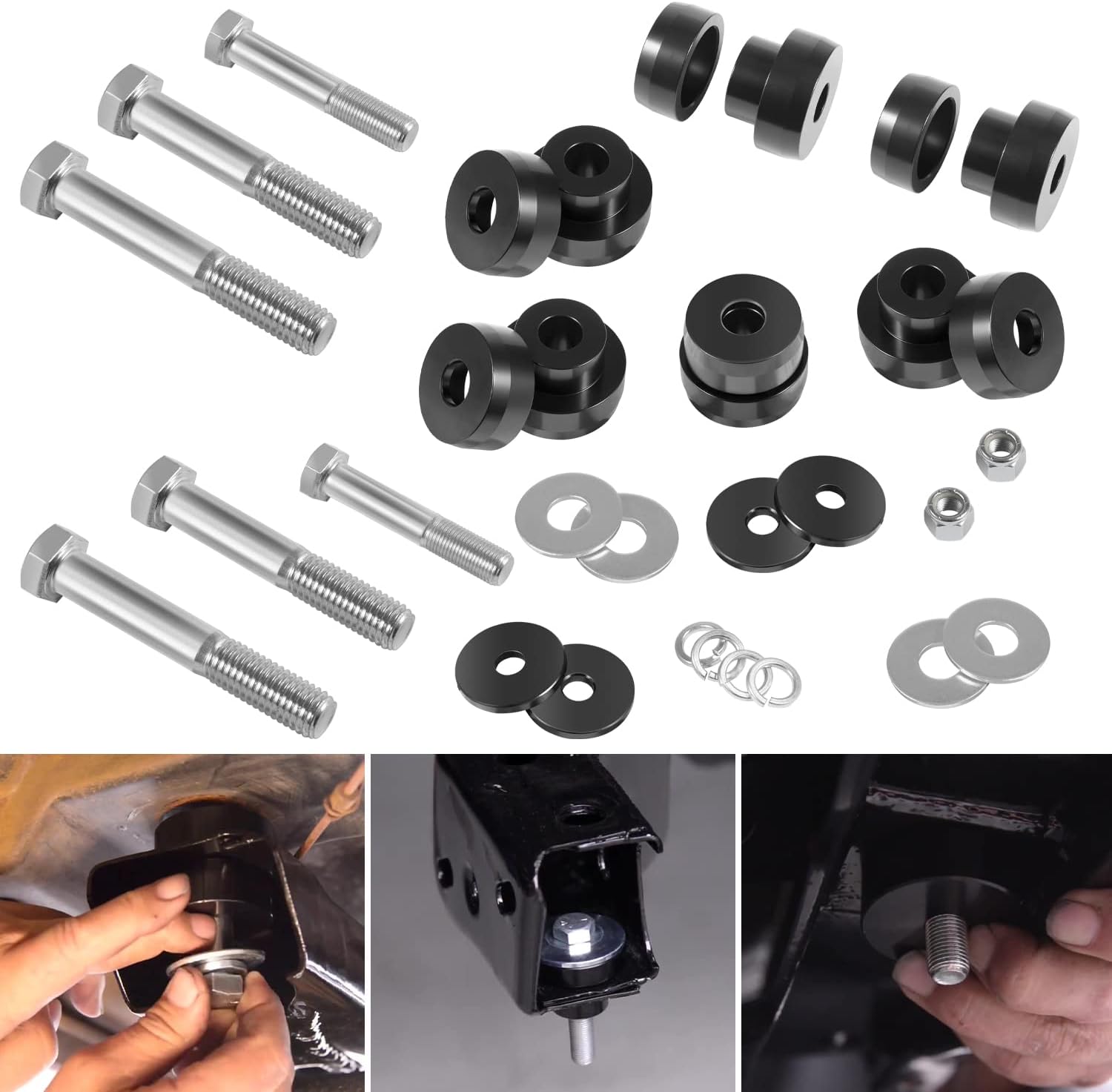 Bonbo 134-10005 CNC Aluminum Body Mount Bushings Tool Subframe Bushing Kit 32PCS Professional Tool for 1968-1981 Camaro/Nova/Chevy II