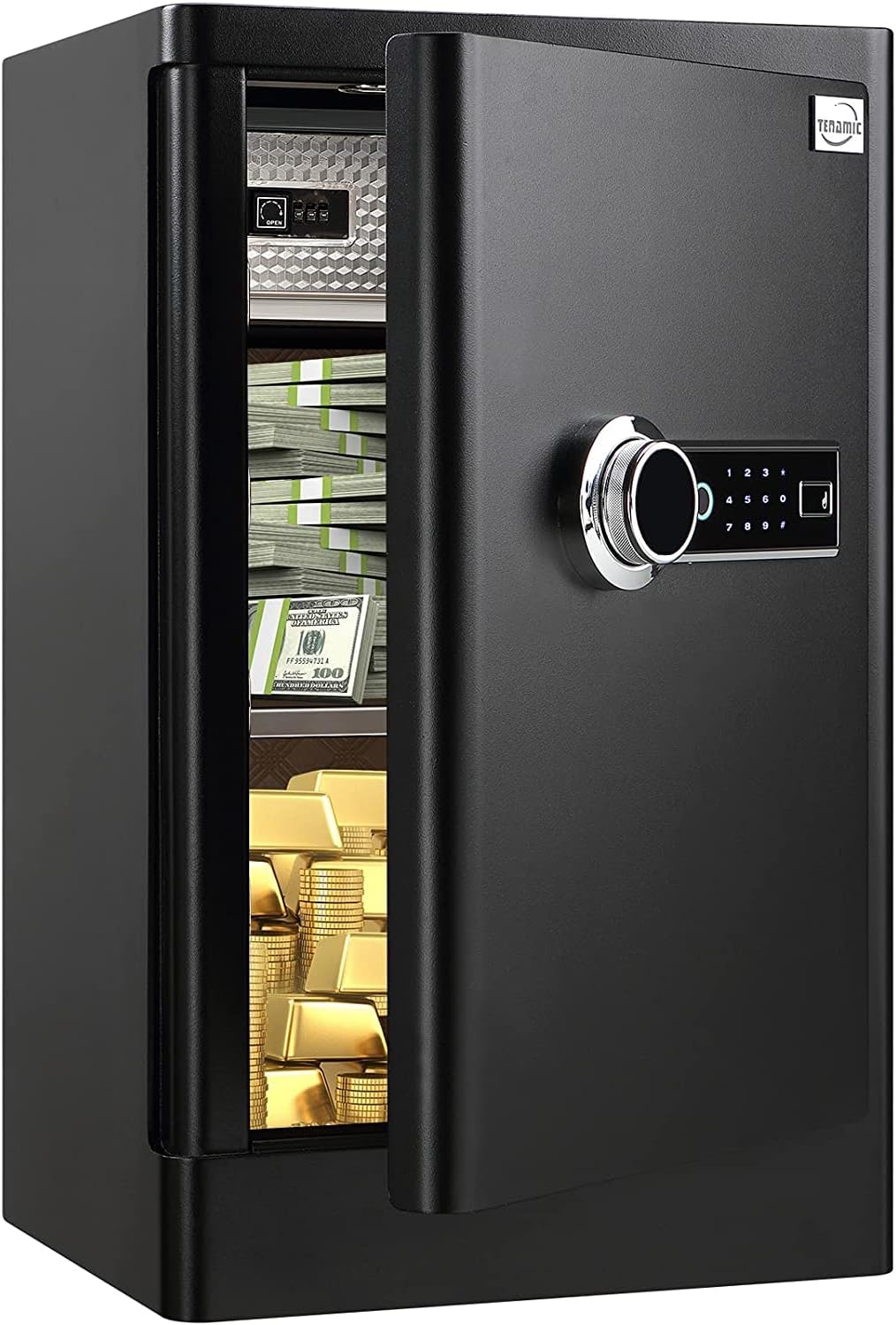 Tenamic Fingerprint Safe Box 3.83 Cubic Feet with Separate Lock Box and Bottom Compartment