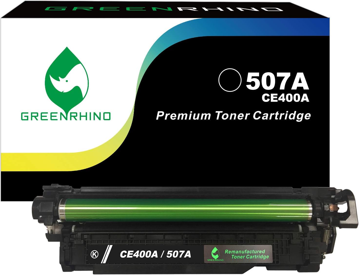 GREENRHINO Remanufactured Toner Cartridge Replacement for HP 507A CE401A M551 M551n M551dn M551xh M570dn M570dw M575c M575dn M575f (Cyan, 1-Pack) Pack of 2