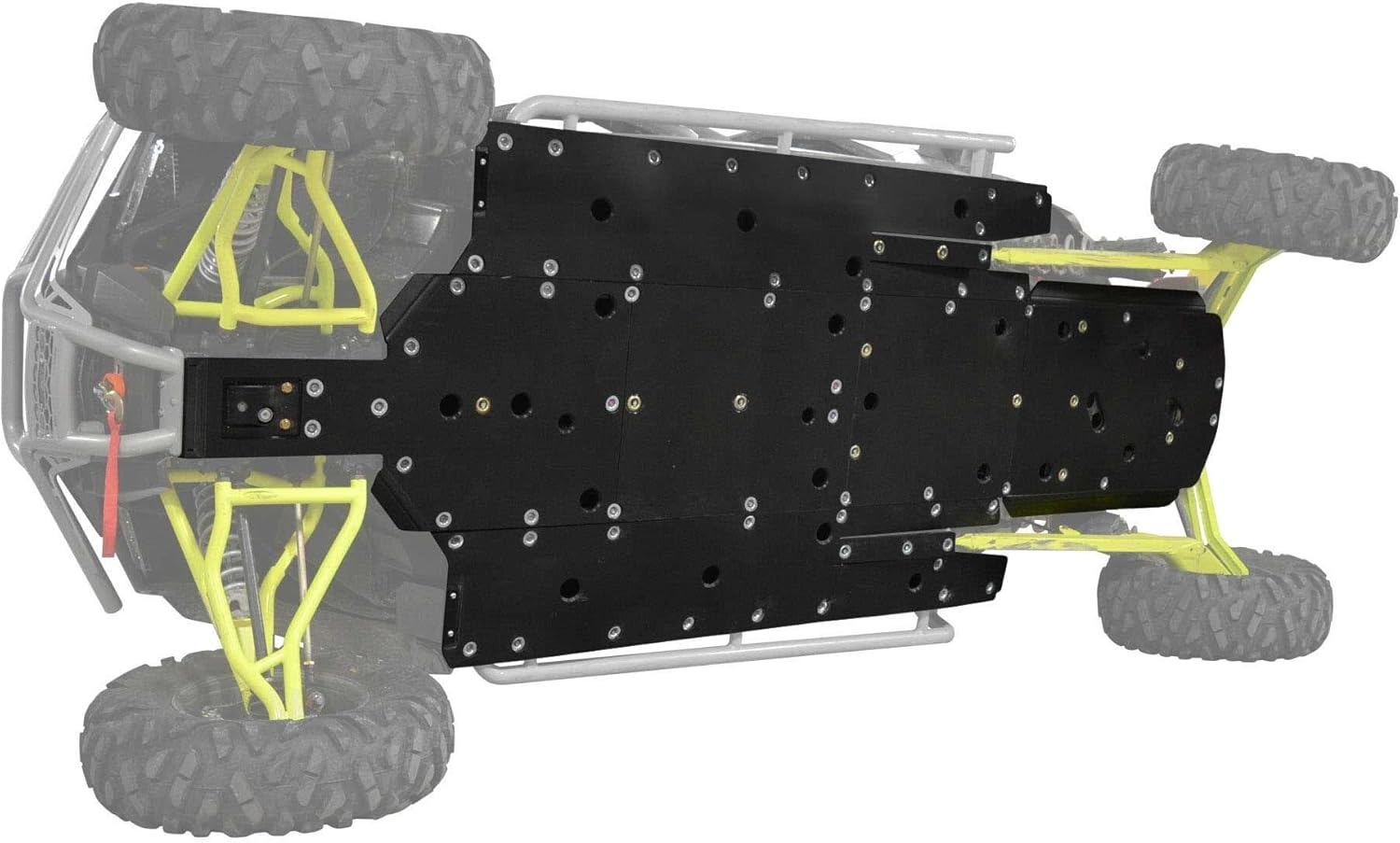 SuperATV Full Skid Plate for 2016+ Polaris RZR XP4 1000 | 1/2” Thick Proprietary ARMW | Front to Back Protection Plates | Abrasion, Break, & Bend Resistant | Countersunk Bolts | Made in the USA!