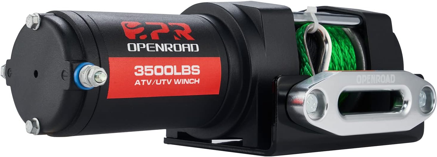 OPENROAD Eectric Winch 10000lbs 12V Winch, Synthetic Rope Truck Winch Kits for SUV/Jeep Off Road with Hawse Fairlead,Waterproof IP67 Winch with Wireless Handheld Remotes and Wired Handle(Red)