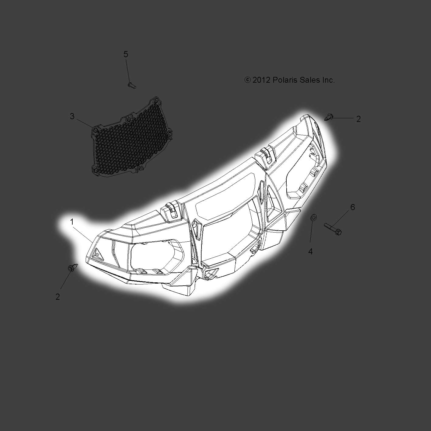 Polaris 2014 Sportsman Bumper Front Modified Blk 5439819-070 New Oem