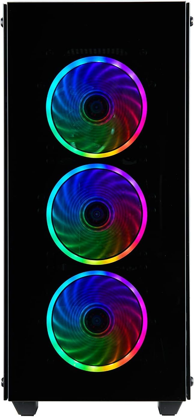 FSP ATX Mid Tower PC Computer Gaming Case with 3 Tempered Glass Panels and 4 ARGB Fans (CMT510 Plus) …