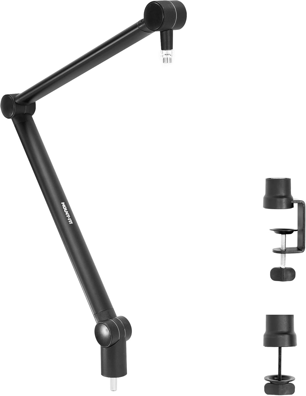 MOUNT-IT! Adjustable Microphone Boom Arm [3/8’’ to 5/8’’ Screw Adapter] Suspension Scissor Mic Stand, Desk Mount For Blue Snowball, Yeti, & Other Studio and Gaming Microphones (With Cable Management) Pack of 2