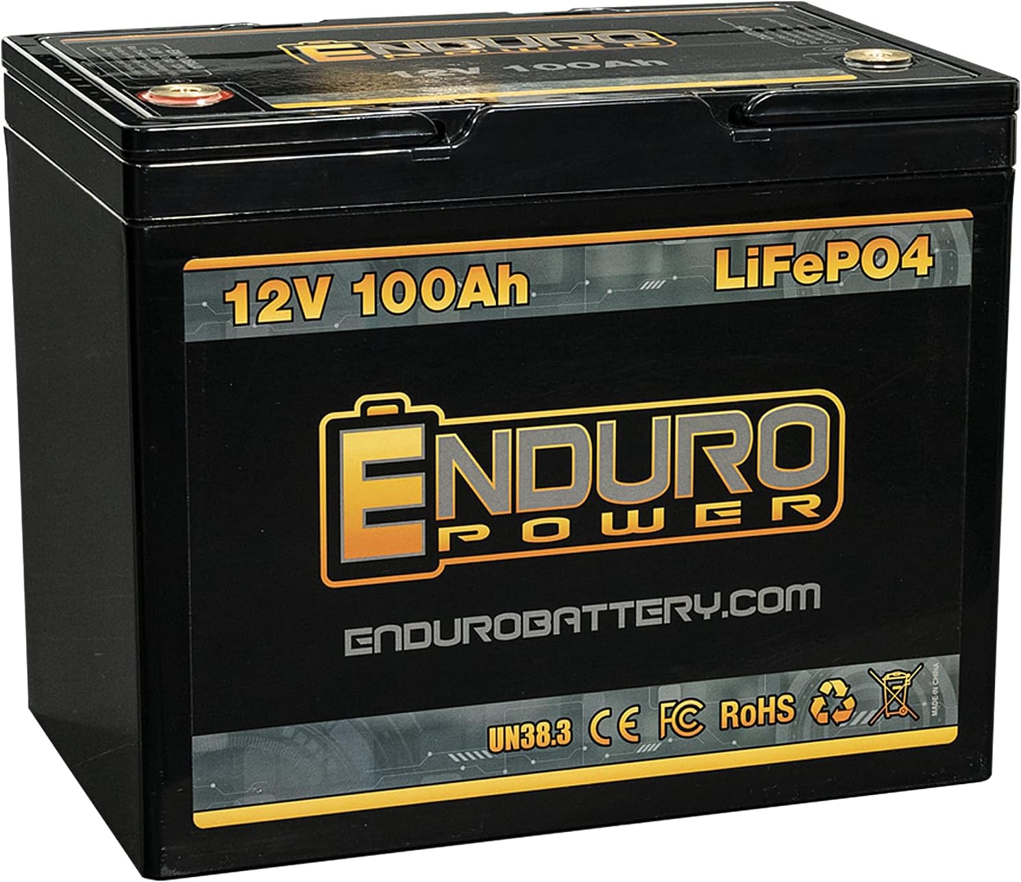 Enduro Power 12V 50Ah LiFePO4 Lithium Deep Cycle Battery, 2X the Power, Half the Weight, 20% Narrower Case Size, 50A BMS Fuels Your Adventure, Eliminates Battery Anxiety