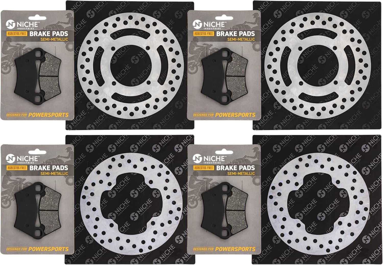 NICHE Complete Brake Rotor Pad Semi Metallic Kit For Polaris Ranger 425 XP 700 2202413 5244314 5244635 ATV