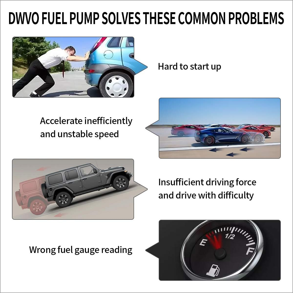 DWVO Fuel Pump Compatible with 1996 1997 Chevy Chevrolet GMC C/K 1500 2500 3500 4.3L 5.0L 5.7L 7.4L Pack of 2